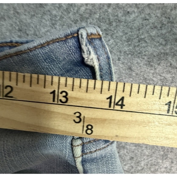 AEROPOSTALE HIGH RISE CURVY MIDI DISTRESSED DENIM SHORTS Size 6 Y2K 90s - Picture 7 of 7